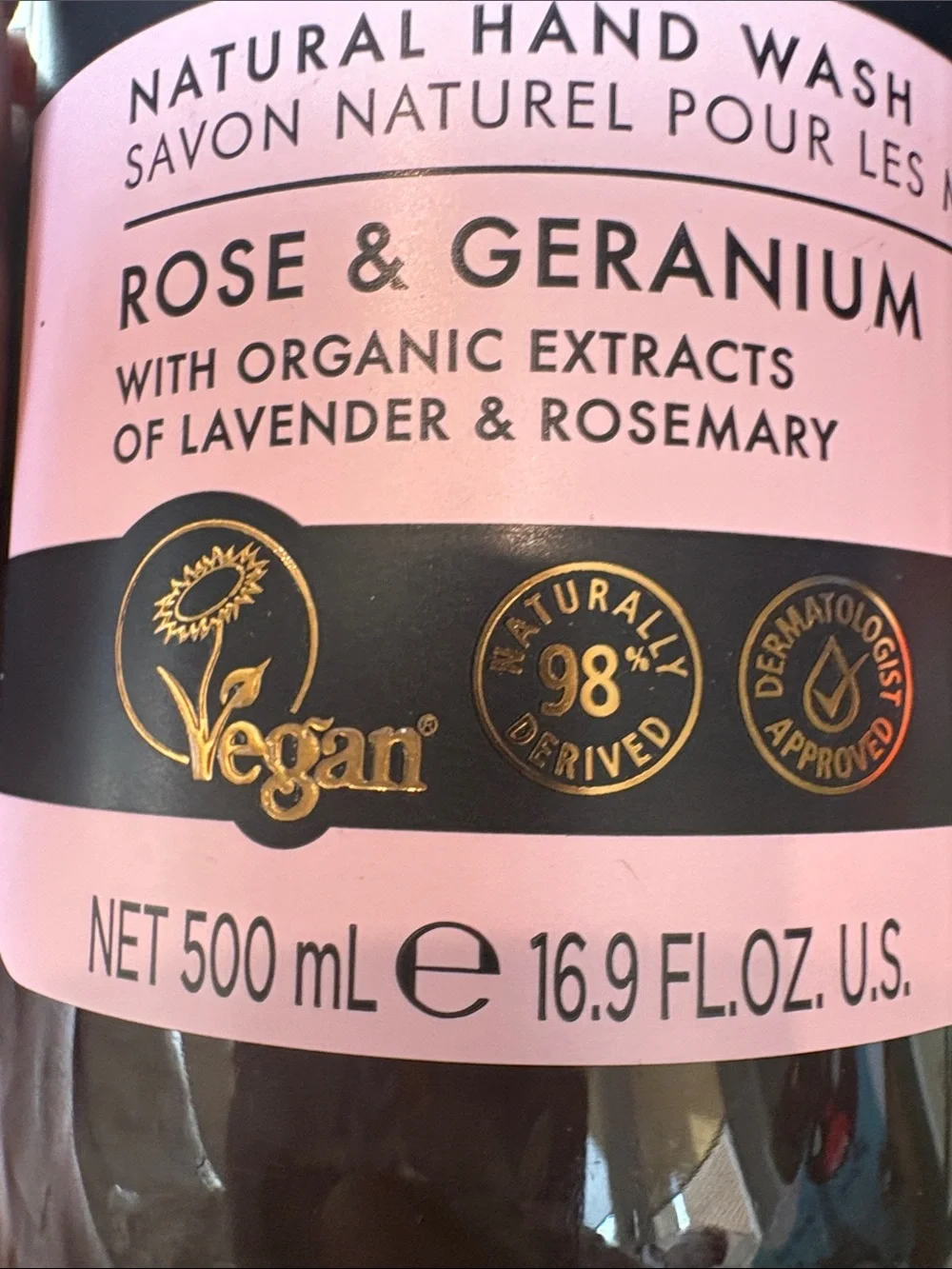 Baylis & Harding Goodness Rose & Geranium Natural Hand Wash - Pink